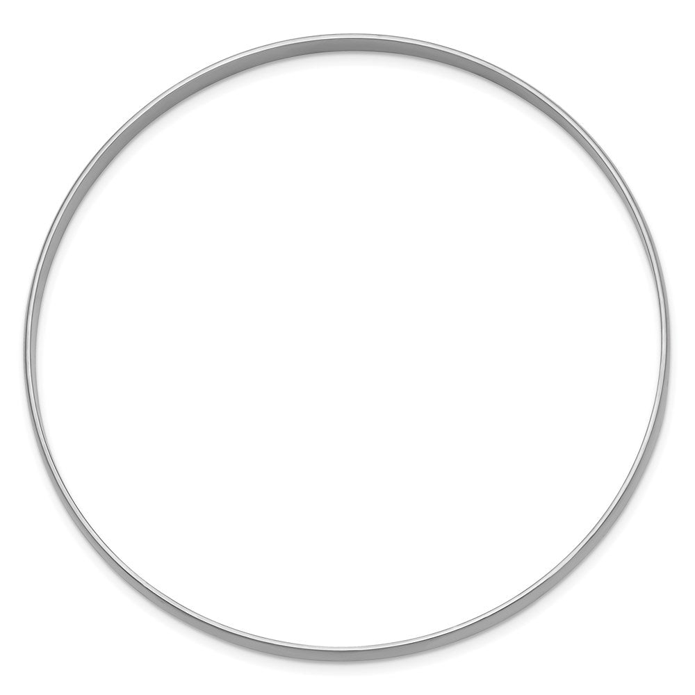GB 14k White Gold 4mm Solid Polished Half-Round Slip-On Round Bangle Bracelet