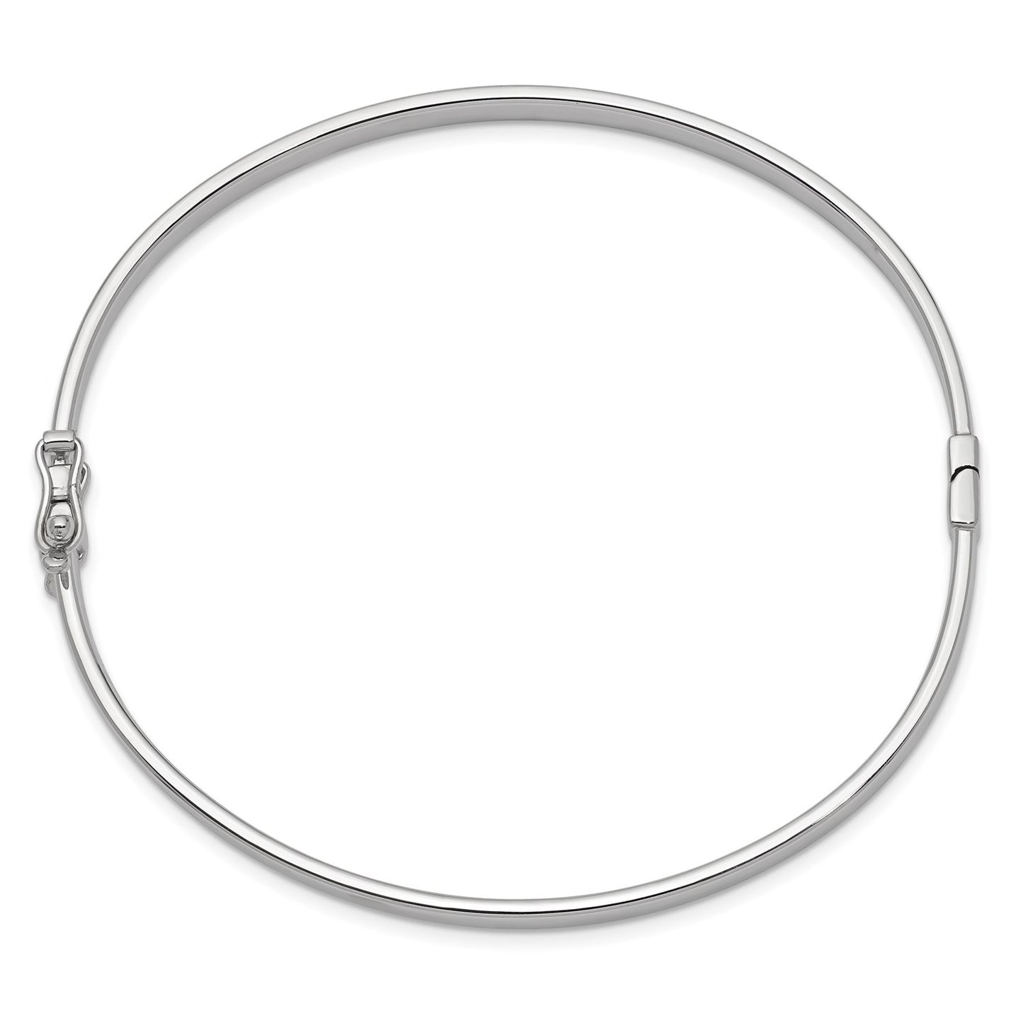 GB 14k White Gold 4mm Hinged Bangle