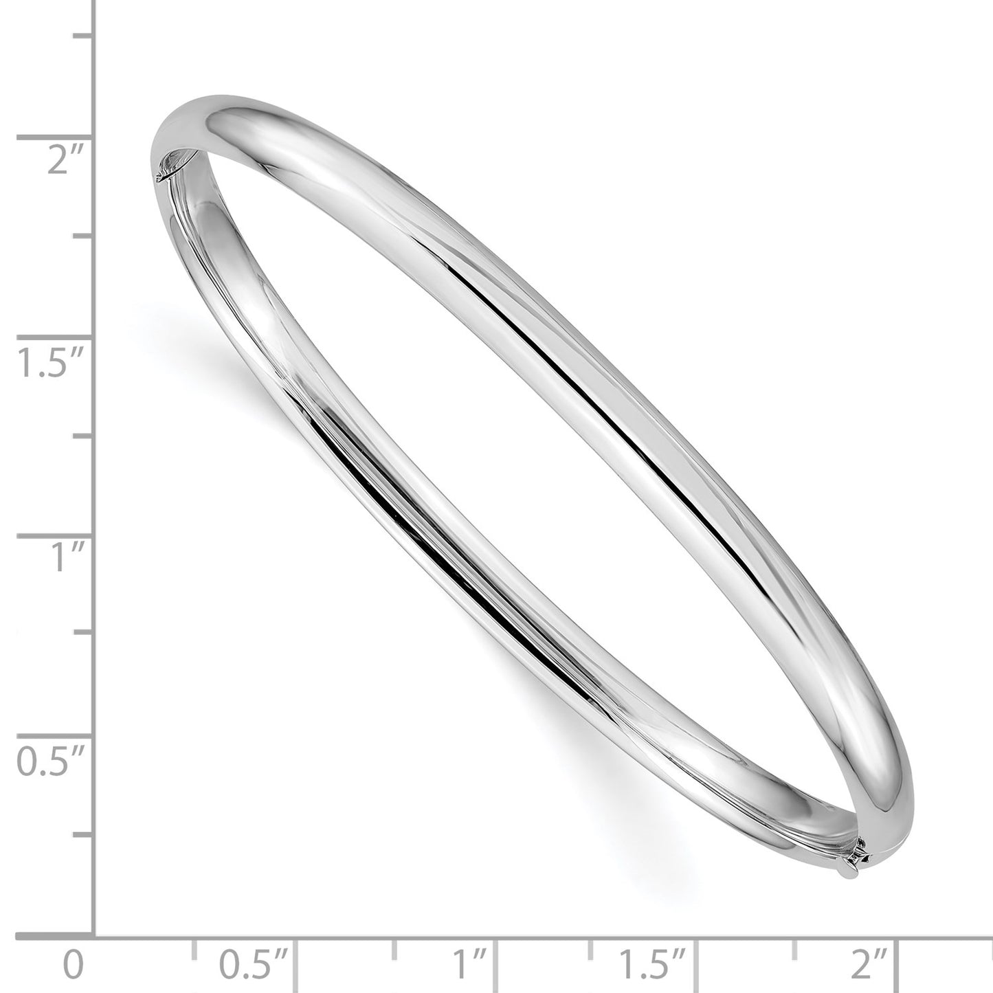 GB 14k White Gold High Polished Hinged Bangle (VARIOUS)