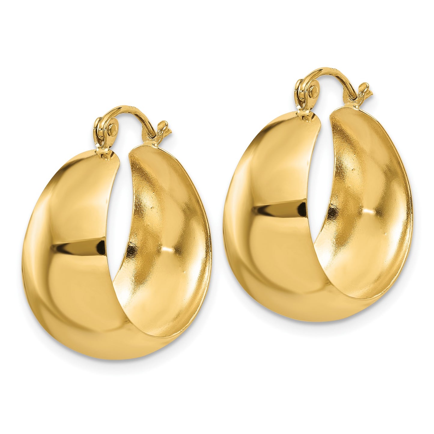 GE 14k Polished 10.5mm Tapered Hoop Earrings