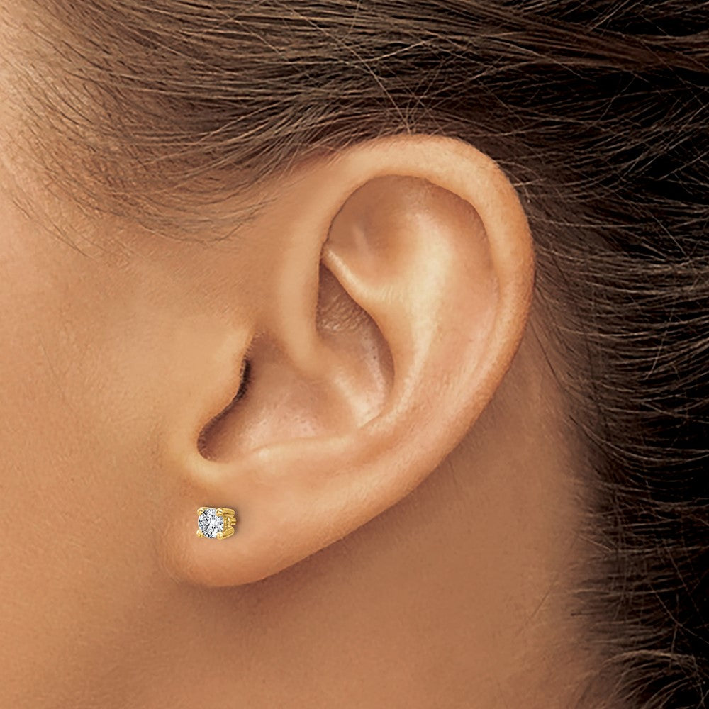 LGYE 14k 1/3 carat Lab Grown Diamond VS+ F+ Round Complete Four Prong Heavyweight Stud Earrings