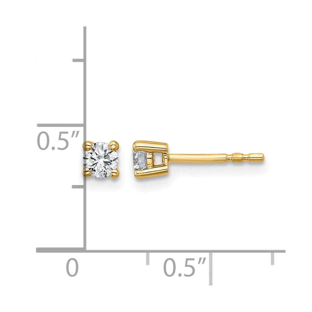 LGYE 14k 1/3 carat Lab Grown Diamond VS+ F+ Round Complete Four Prong Heavyweight Stud Earrings