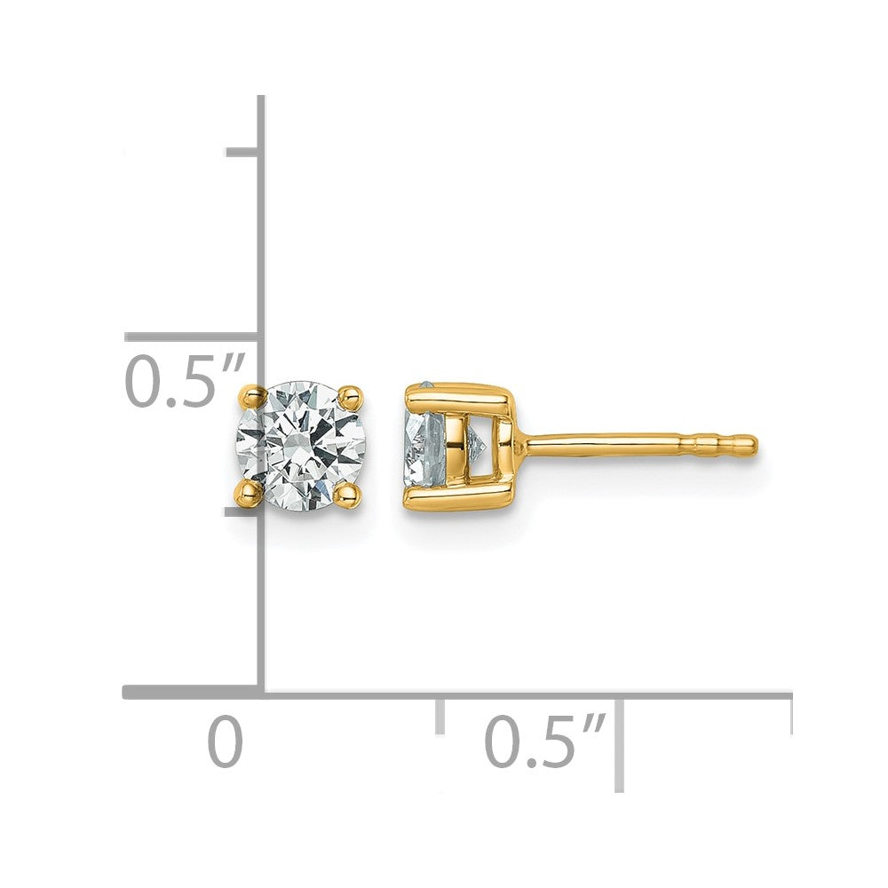 LGYE 14k 3/4 carat Certified Lab Grown Diamond VS+ F+ Round Complete Four Prong Heavyweight Stud Earrings