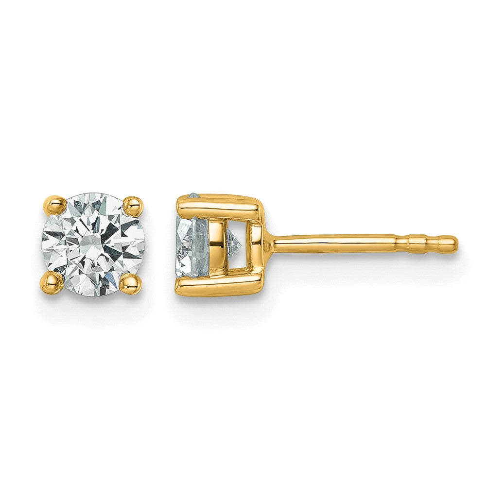 LGYE 14k 3/4 carat Certified Lab Grown Diamond VS+ F+ Round Complete Four Prong Heavyweight Stud Earrings
