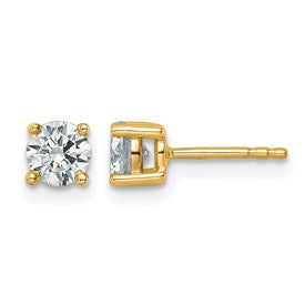 LGYE 14k 3/4 carat Certified Lab Grown Diamond VS+ F+ Round Complete Four Prong Heavyweight Stud Earrings