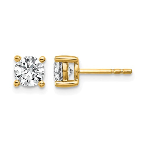 LGYE 14k 1 carat Lab Grown Diamond VS/SI+ G+ Round Complete Four Prong Heavyweight Stud Earrings