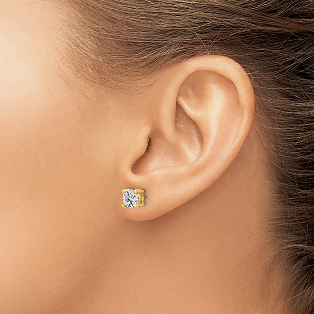 LGYE 14k 1 1/2 carat Certified Lab Grown Diamond VS+ F+ Round Complete Four Prong Heavyweight Stud Earrings