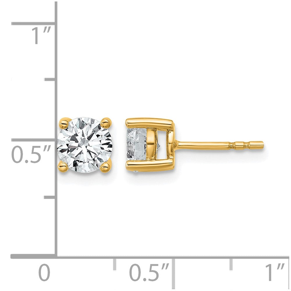 LGYE 14k 1 1/2 carat Certified Lab Grown Diamond VS+ F+ Round Complete Four Prong Heavyweight Stud Earrings