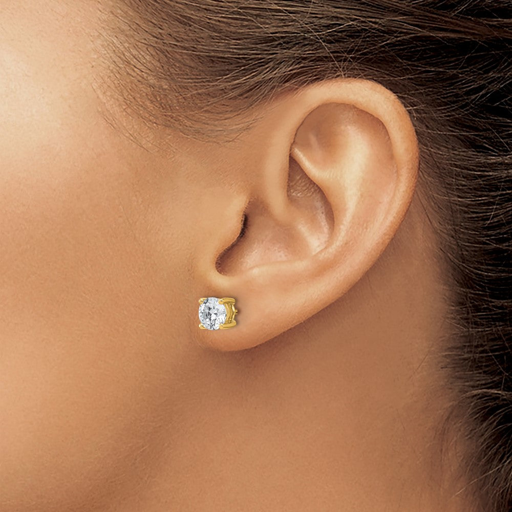 LGYE 14k 2 carat Certified Lab Grown Diamond VS+ F+ Round Complete Four Prong Heavyweight Stud Earrings