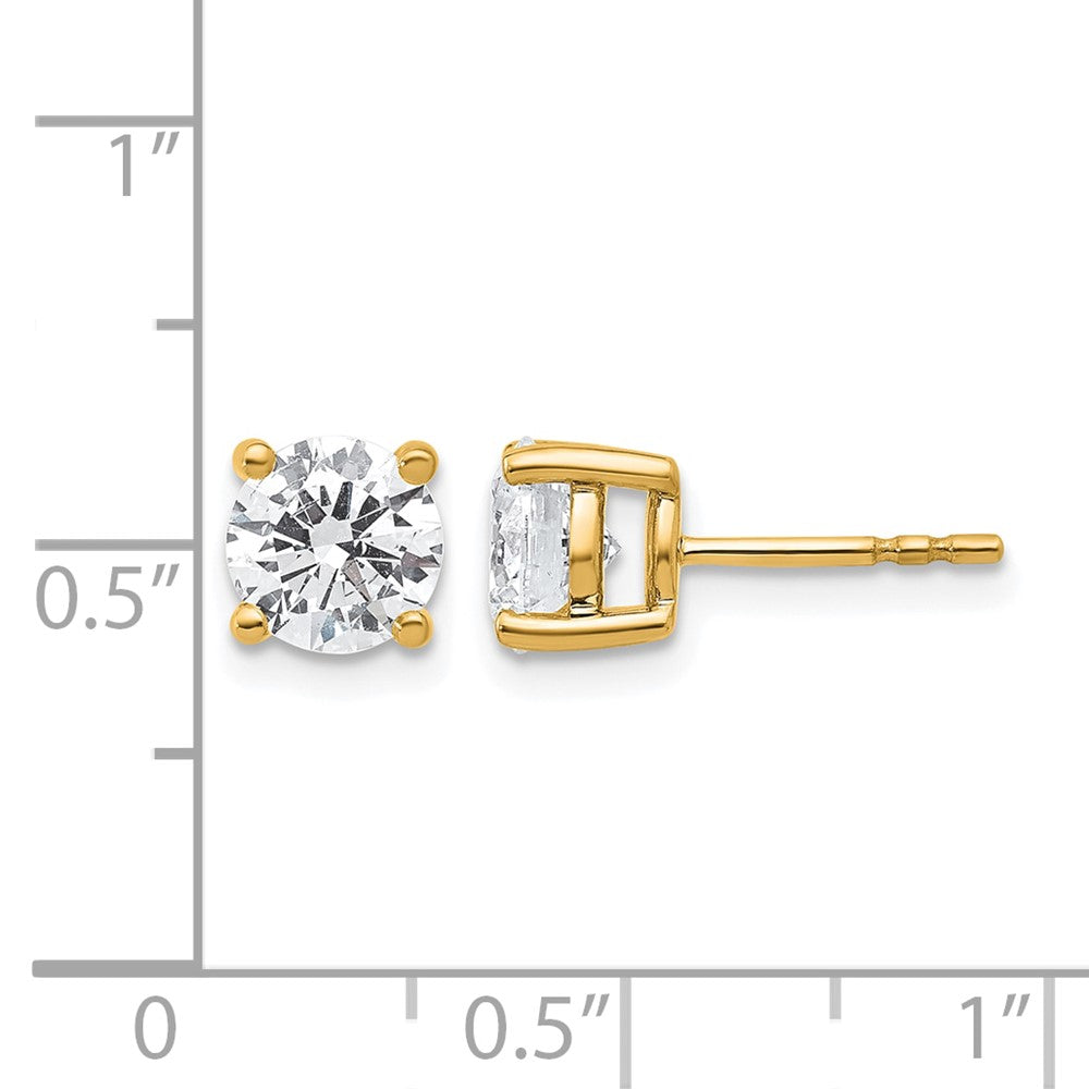 LGYE 14k 2 carat Certified Lab Grown Diamond VS+ F+ Round Complete Four Prong Heavyweight Stud Earrings
