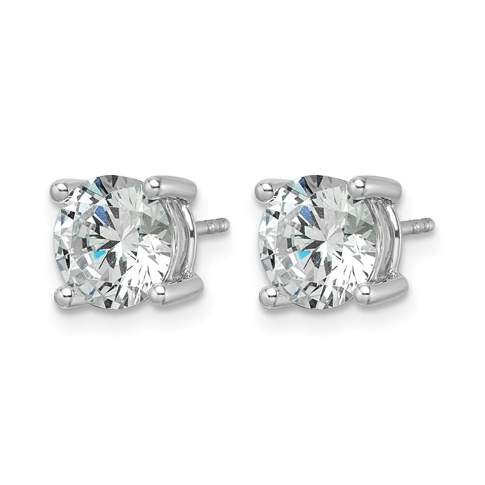 LGWE 14k White Gold 3 carat Lab Grown Diamond VS+ F+ Round Complete Four Prong Heavyweight Stud Earrings