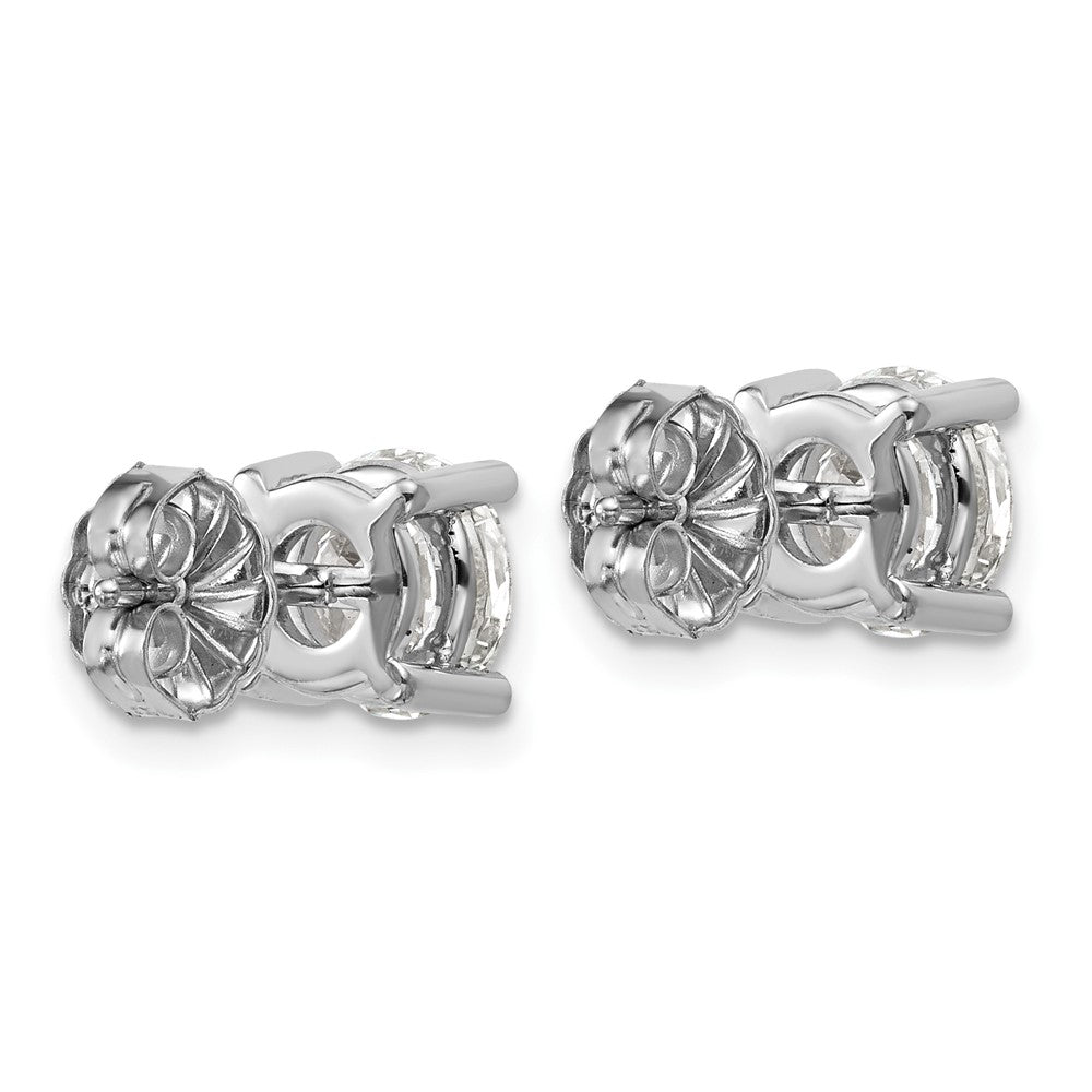 LGWE 14k White Gold 3 carat Lab Grown Diamond VS/SI+ G+ Round Complete Four Prong Heavyweight Stud Earrings