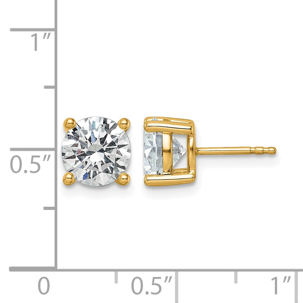 LGYE 14k 3 carat Lab Grown Diamond VS/SI+ G+ Round Complete Four Prong Heavyweight Stud Earrings
