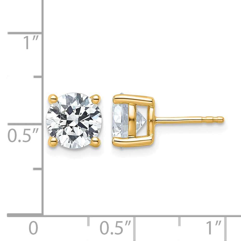 LGYE 14k 4 carat Lab Grown Diamond VS/SI+ G+ Round Complete Four Prong Heavyweight Stud Earrings