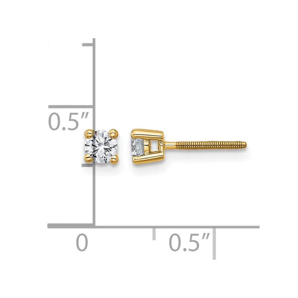 LGYE 14k 1/3 carat Lab Grown Diamond VS+ F+ Round Complete Four Prong Screwback Heavyweight Stud Earrings