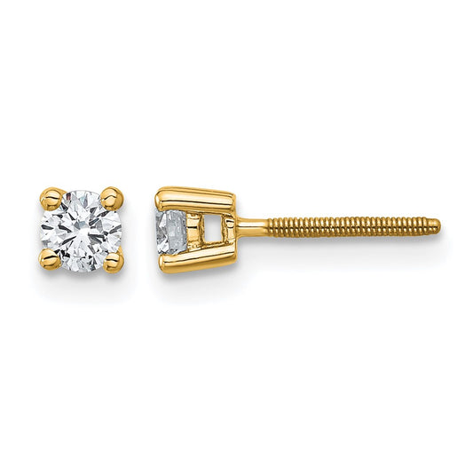 LGYE 14k 1/3 carat Lab Grown Diamond VS+ F+ Round Complete Four Prong Screwback Heavyweight Stud Earrings