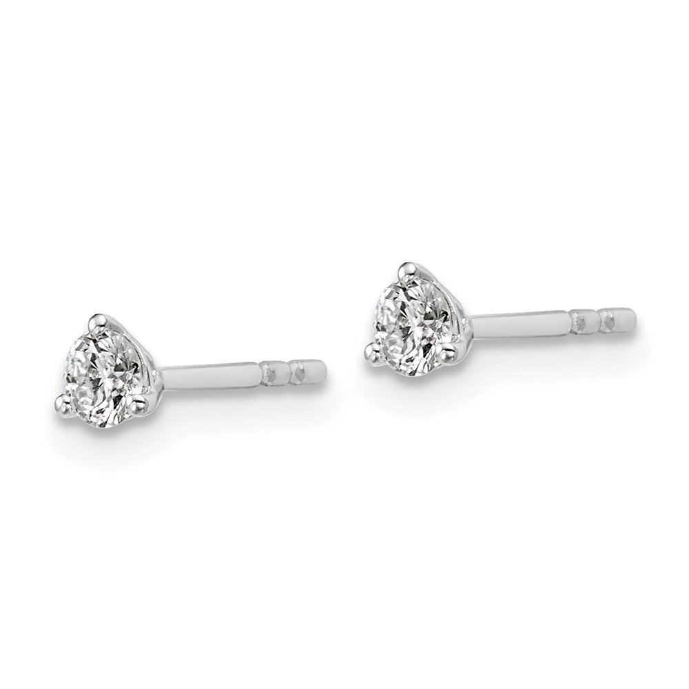 LGWE Platinum 1/4 carat Lab Grown Diamond VS+ F+ Round Complete Three Prong Stud Earrings