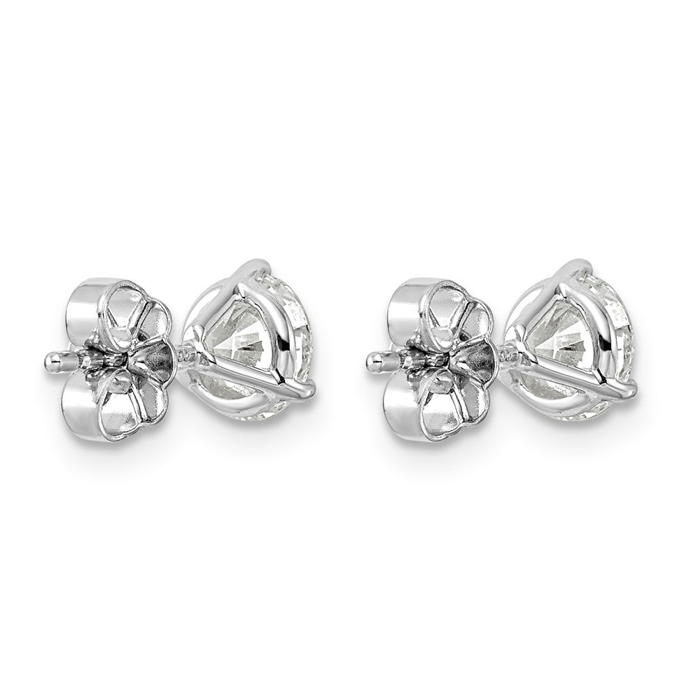 LGWE 14k White Gold 1 3/4 carat Lab Grown Diamond VS/SI+ G+ Round Three Prong Complete Stud Earrings