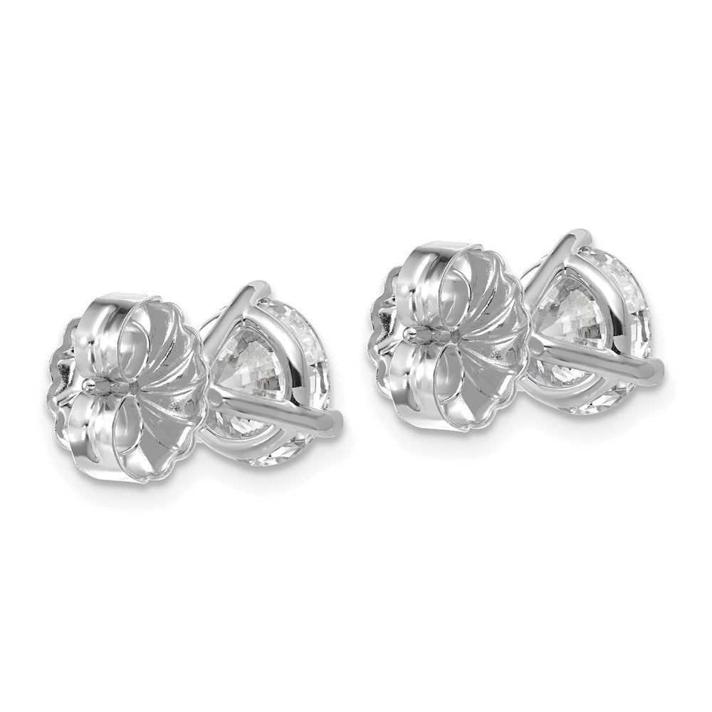 LGWE 14k White Gold 4 carat Lab Grown Diamond VS/SI+ G+ Round Complete Three Prong Stud Earrings
