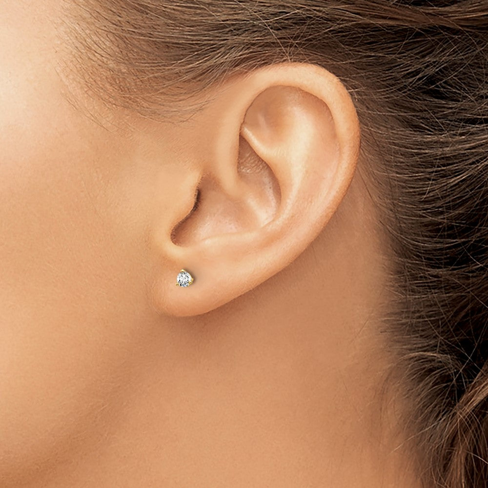 LGYE 14k 1/4 carat Lab Grown Diamond VS+ F+ Round Complete Three Prong Screwback Stud Earrings