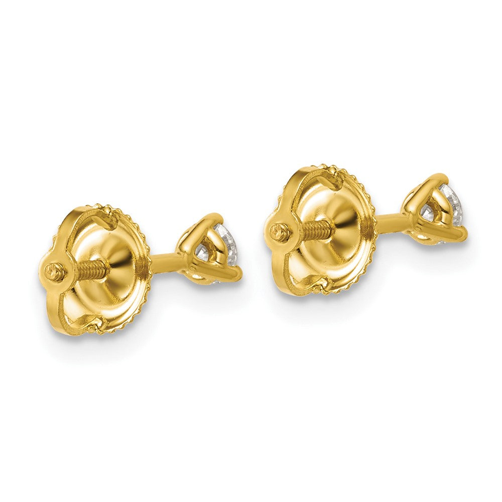 LGYE 14k 1/4 carat Lab Grown Diamond VS+ F+ Round Complete Three Prong Screwback Stud Earrings
