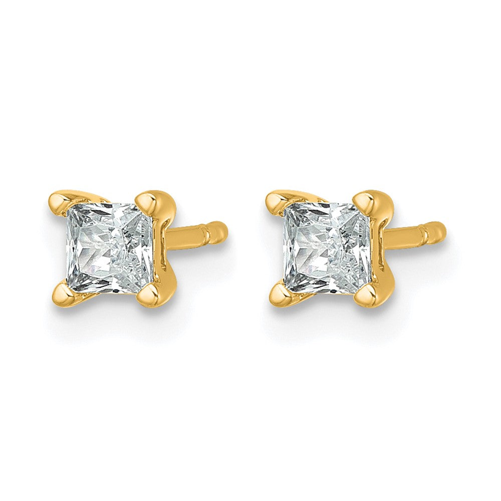 LGYE 14k 1/2 carat Lab Grown Diamond VS+ F+ Princess Complete Four Prong Stud Earrings