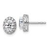LGWE 14k White Gold 1/4 carat Lab Grown Diamond VS/SI+ G+ Semi-Mount Oval Halo Earrings