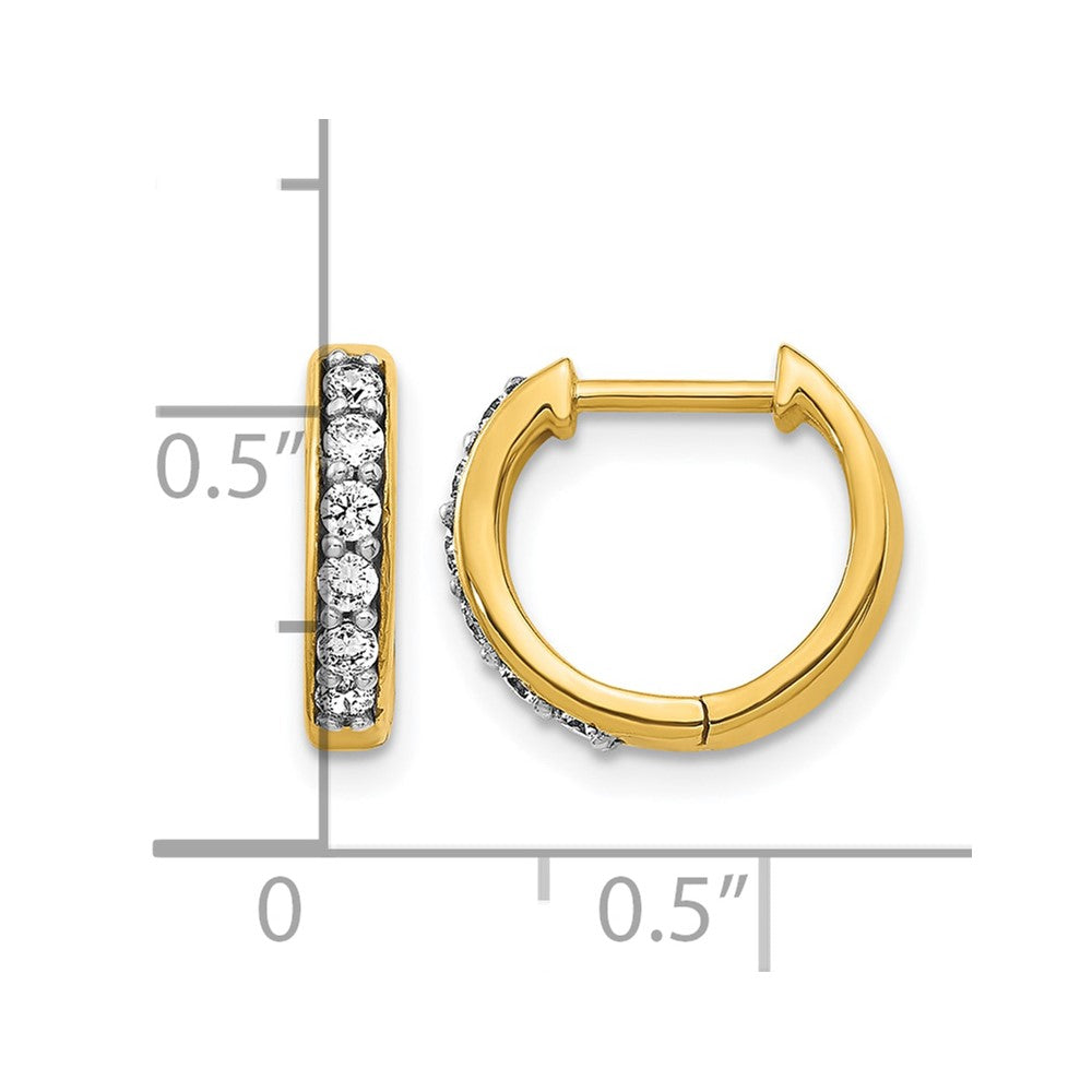 LGGE 14k 1/4 carat Lab Grown Diamond VS/SI+ G+ Complete Hinged Hoop Earrings
