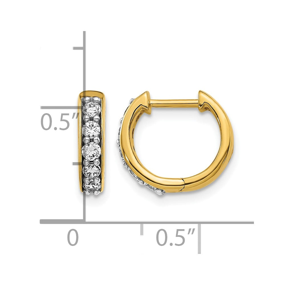 LGYE 14k 1/3 carat Lab Grown Diamond VS/SI+ G+ Complete Hinged Hoop Earrings