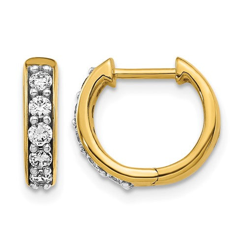 LGYE 14k 1/3 carat Lab Grown Diamond VS/SI+ G+ Complete Hinged Hoop Earrings