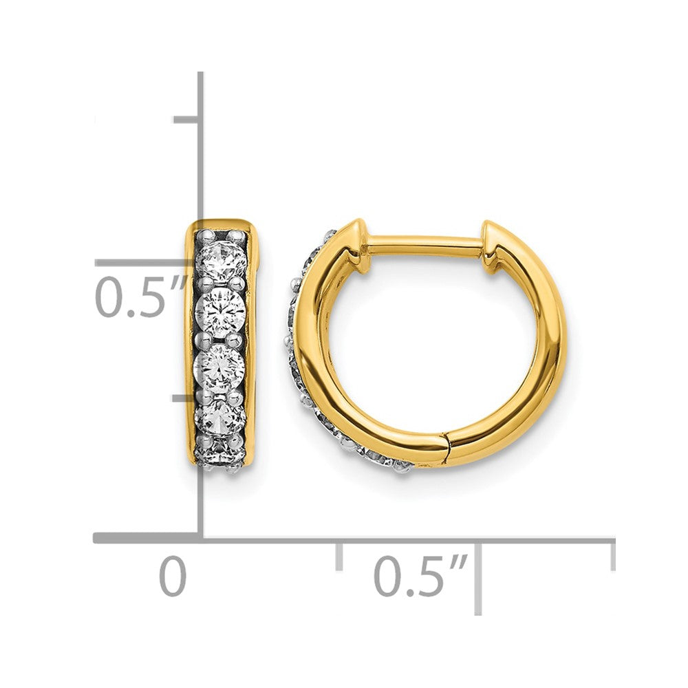 LGGE 14k 1/2 carat Lab Grown Diamond VS/SI+ G+ Complete Hinged Hoop Earrings