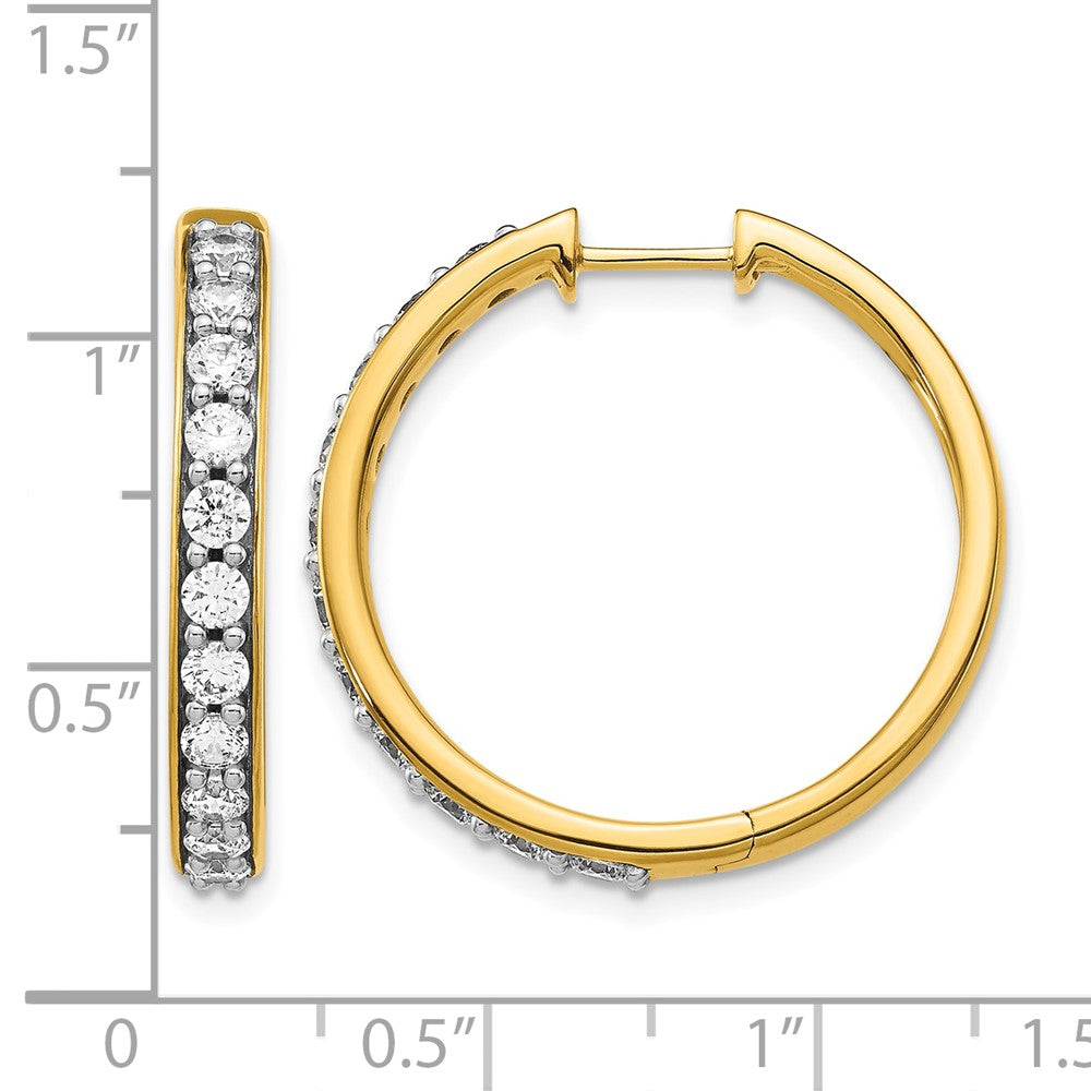 LGYE 14k 1 1/2 carat Lab Grown Diamond VS/SI+ G+ Complete Hinged Hoop Earrings