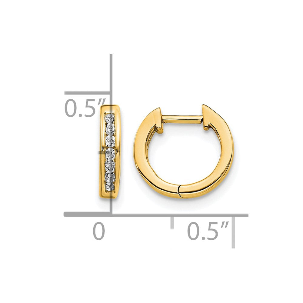 LGGE 14k 1/8 carat Lab Grown Diamond VS/SI+ G+ Complete Hinged Hoop Earrings