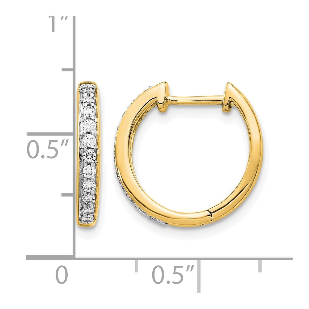 LGGE 14k 1/4 carat Lab Grown Diamond VS/SI+ G+ Complete Hinged Hoop Earrings