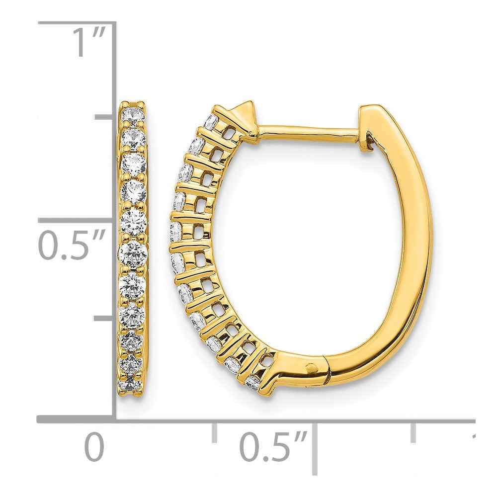 LGGE 14k 1/2 carat Lab Grown Diamond VS/SI+ G+ Complete Hinged Hoop Earrings