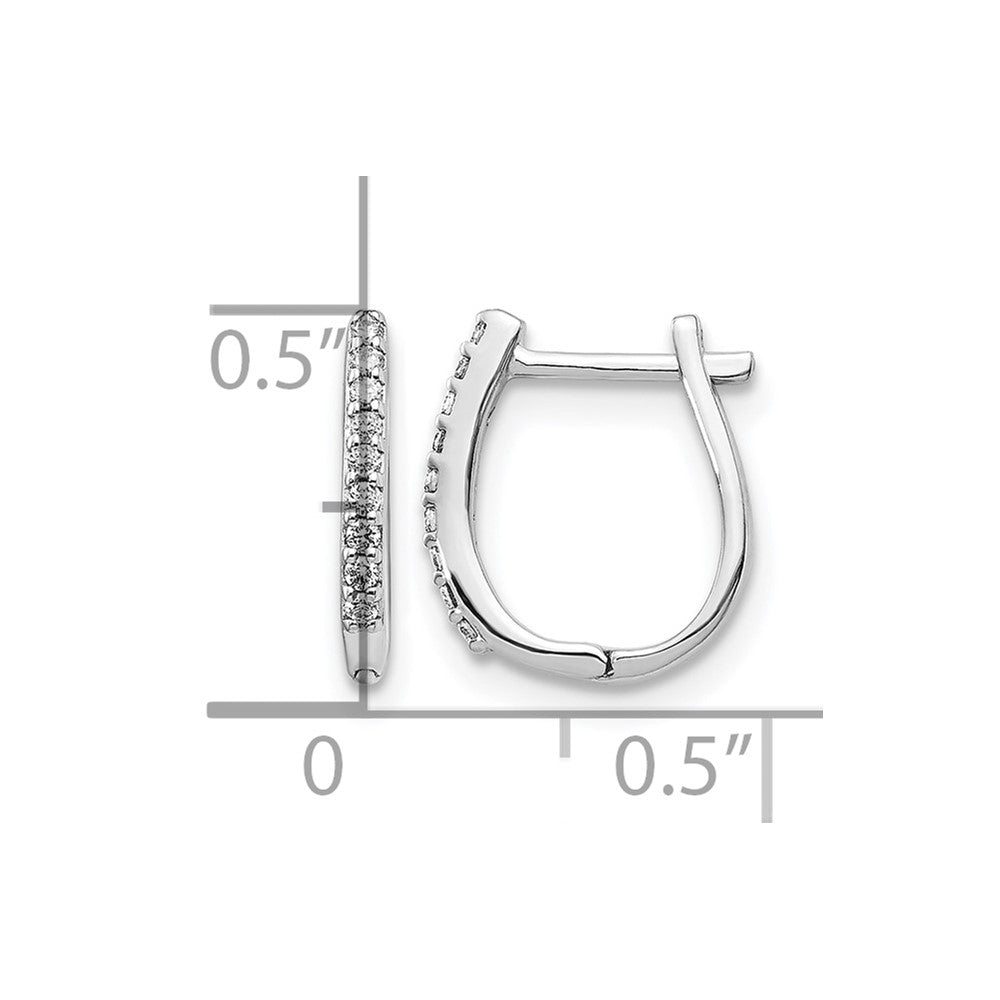 LGGE 14k White Gold 1/10 carat Lab Grown Diamond VS/SI+ G+ Complete Hinged Hoop Earrings