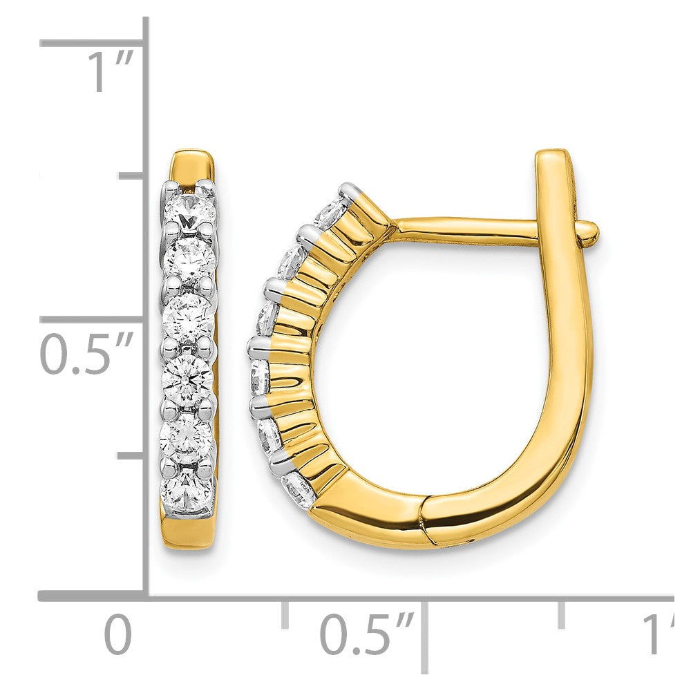 LGYE 14k 3/4 carat Lab Grown Diamond VS/SI+ G+ Complete Hinged Hoop Earrings
