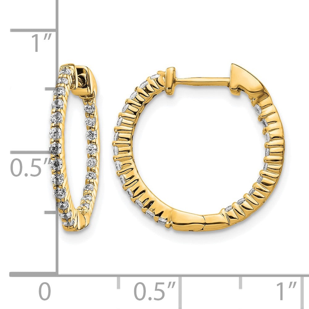 LGGE 14k 1/2 carat Lab Grown Diamond VS/SI+ G+ Complete In and Out Hoop Earrings