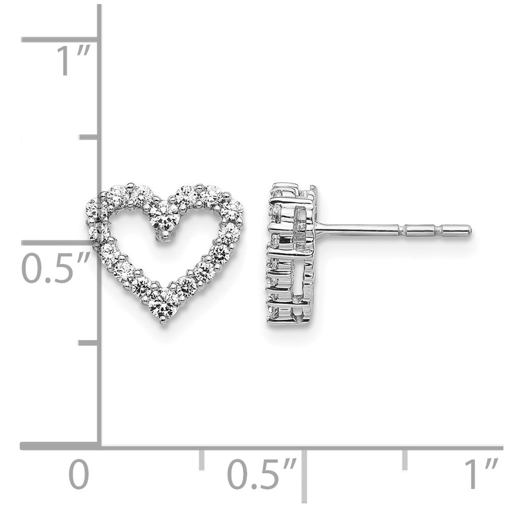 LGWE 10k White Gold 1/2 carat Lab Grown Diamond VS/SI+ G+ Complete Heart Post Earrings