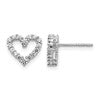 LGWE 14k White Gold 1/2 carat Lab Grown Diamond VS/SI+ G+ Complete Heart Post Earrings