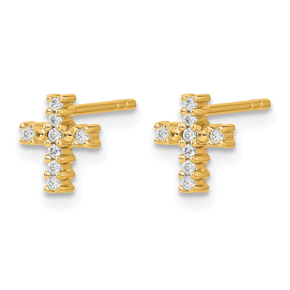 LGYE 14k 1/10 carat Lab Grown Diamond VS/SI+ G+ Cross Post Earrings