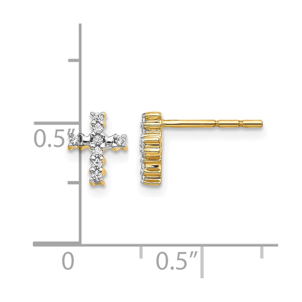 LGYE 14k 1/10 carat Lab Grown Diamond VS/SI+ G+ Cross Post Earrings