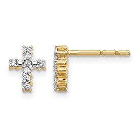 LGYE 14k 1/10 carat Lab Grown Diamond VS/SI+ G+ Cross Post Earrings