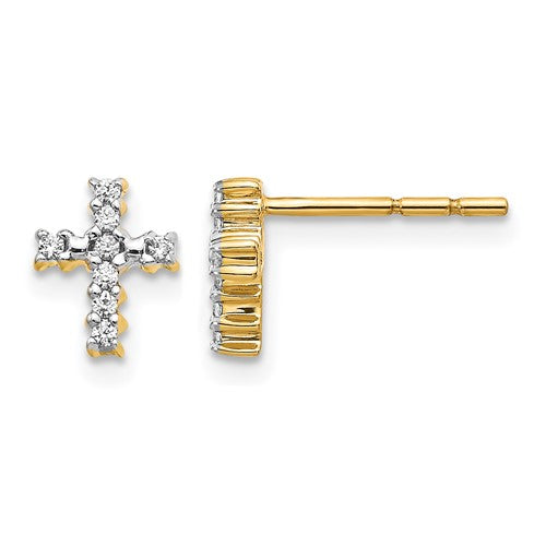 LGYE 14k 1/10 carat Lab Grown Diamond VS/SI+ G+ Cross Post Earrings