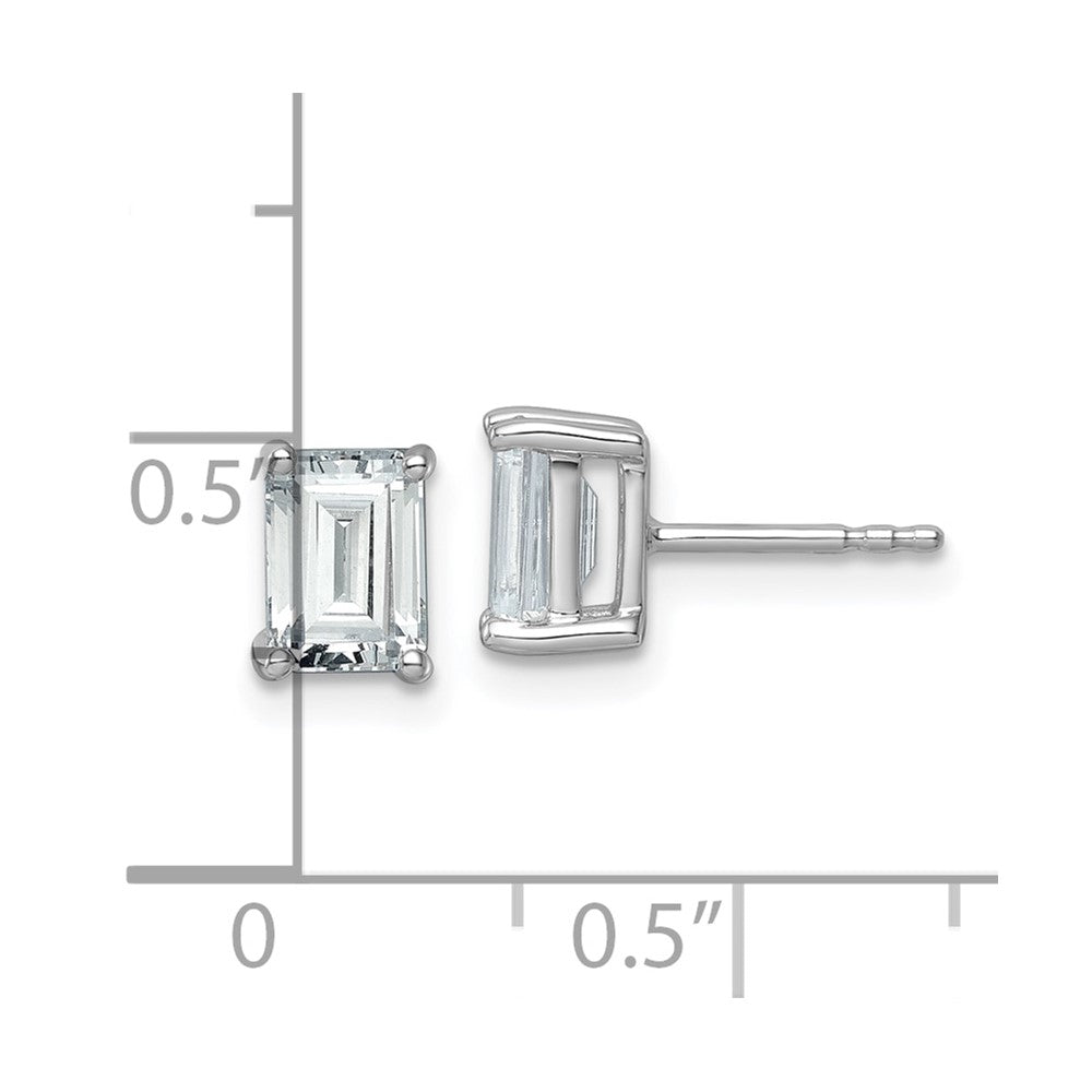 LGWE 14k White Gold 2 carat Lab Grown Diamond VS+ F+ Emerald Complete Four Prong Stud Earrings