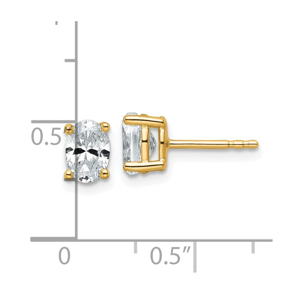 LGYE 14k 1 carat Lab Grown Diamond VS+ F+ Complete Oval Four Prong Stud Earrings