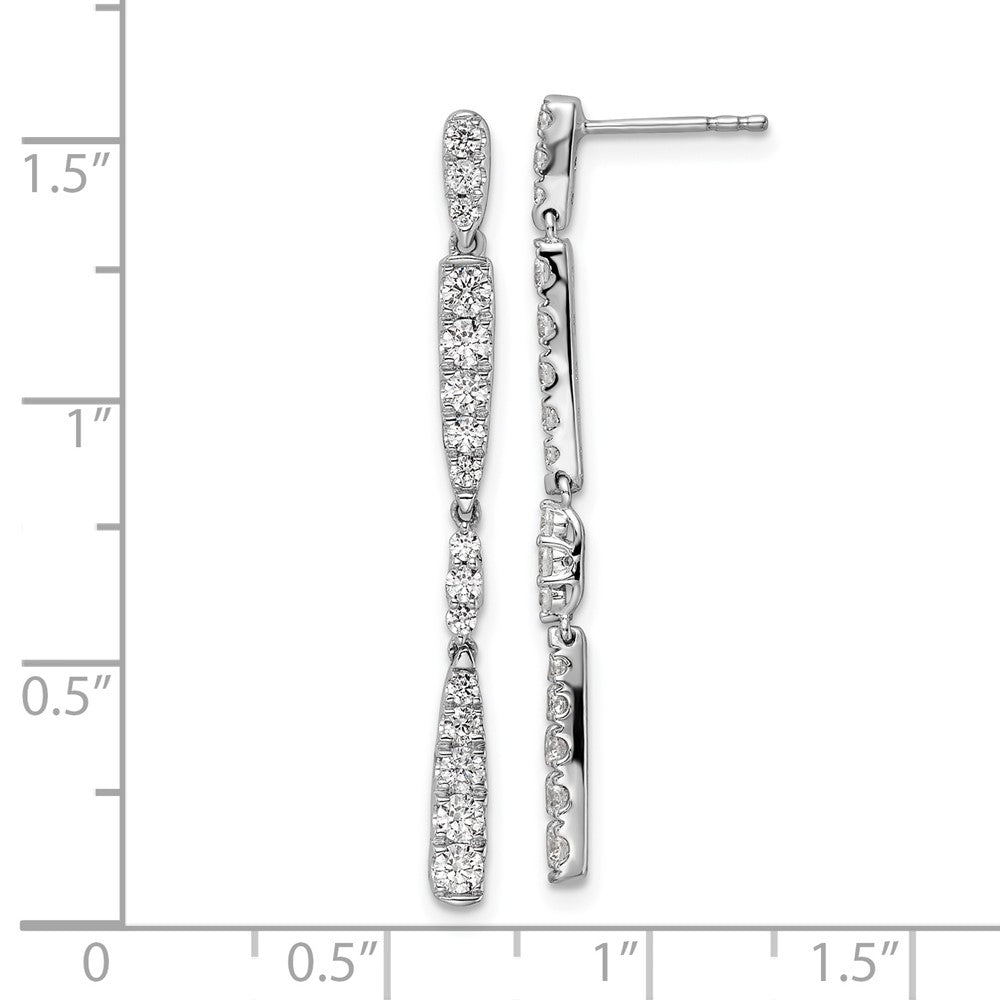 LGWE 14k White Gold 1 carat Lab Grown Diamond VS/SI+ G+ Complete Dangle Post Earrings