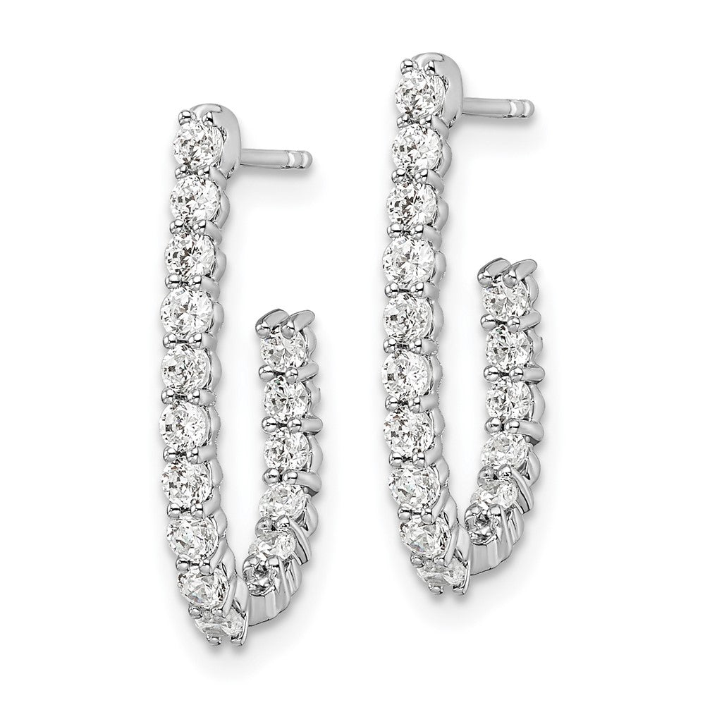 LGWE 14k White Gold 1 carat Lab Grown Diamond VS/SI+ G+ Complete In and Out J-Hoop Hoop Earrings