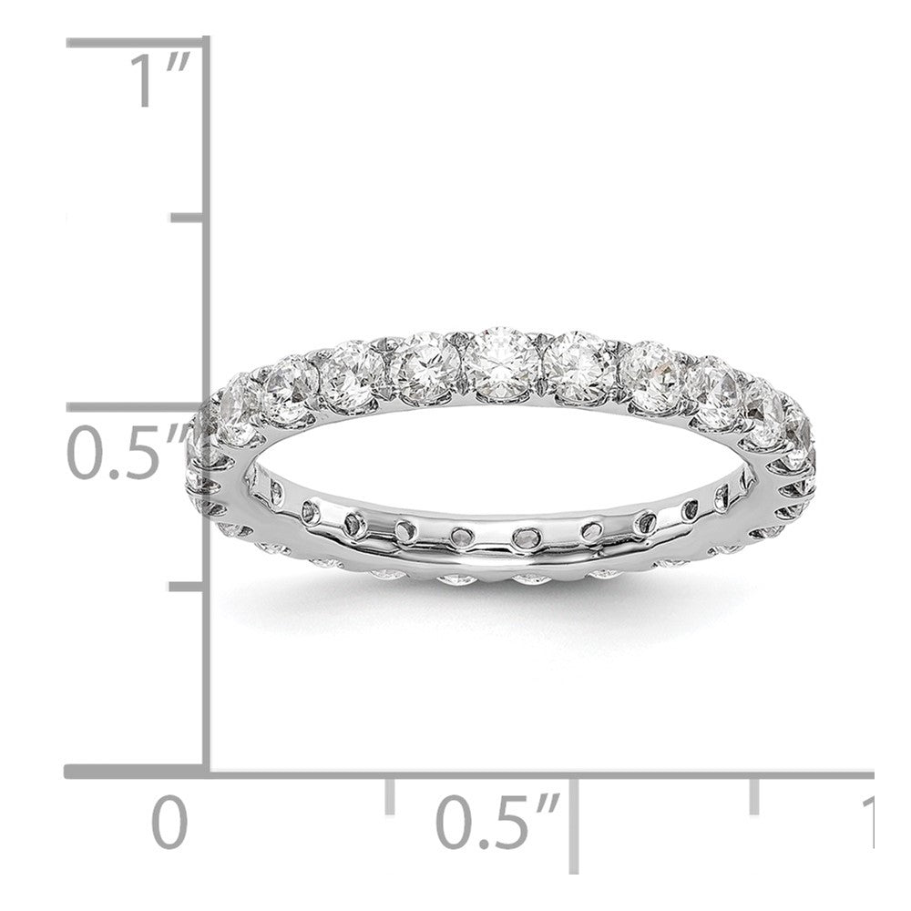 LGWR 14k White Gold 1 1/2 carat Lab Grown Diamond VS/SI+ G+ Complete Size 7 Shared Prong Eternity Band