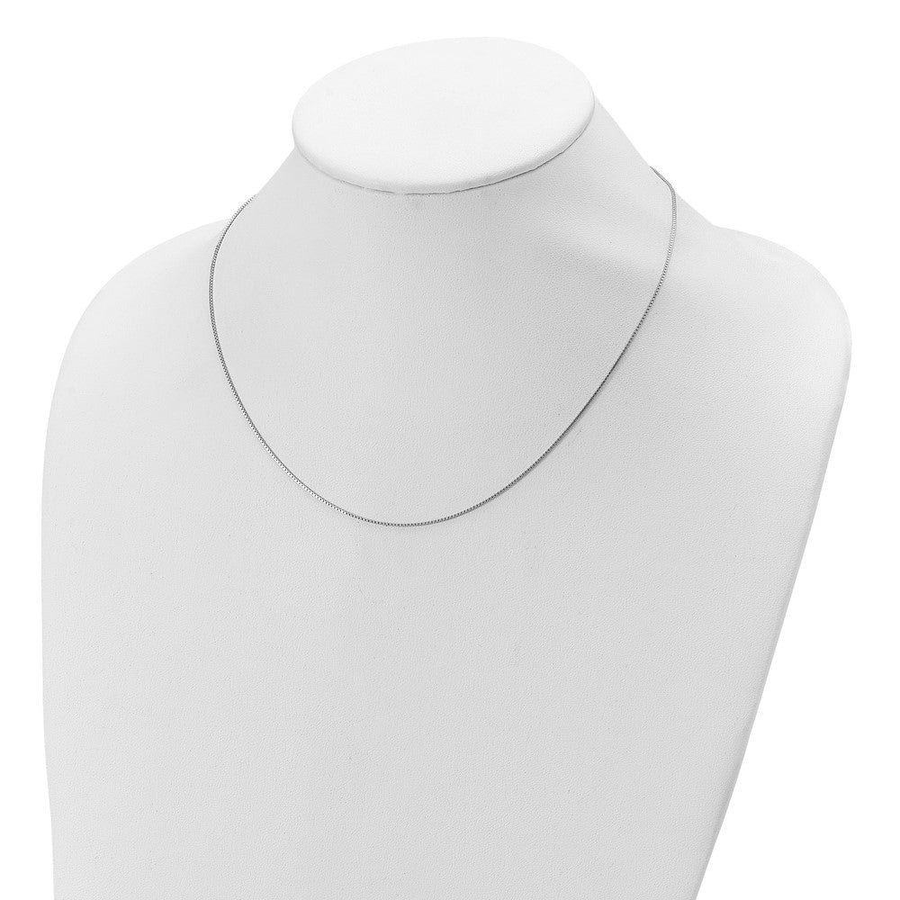 SSC Rh-plated .85mm Box 1in+1in Adjustable Chain